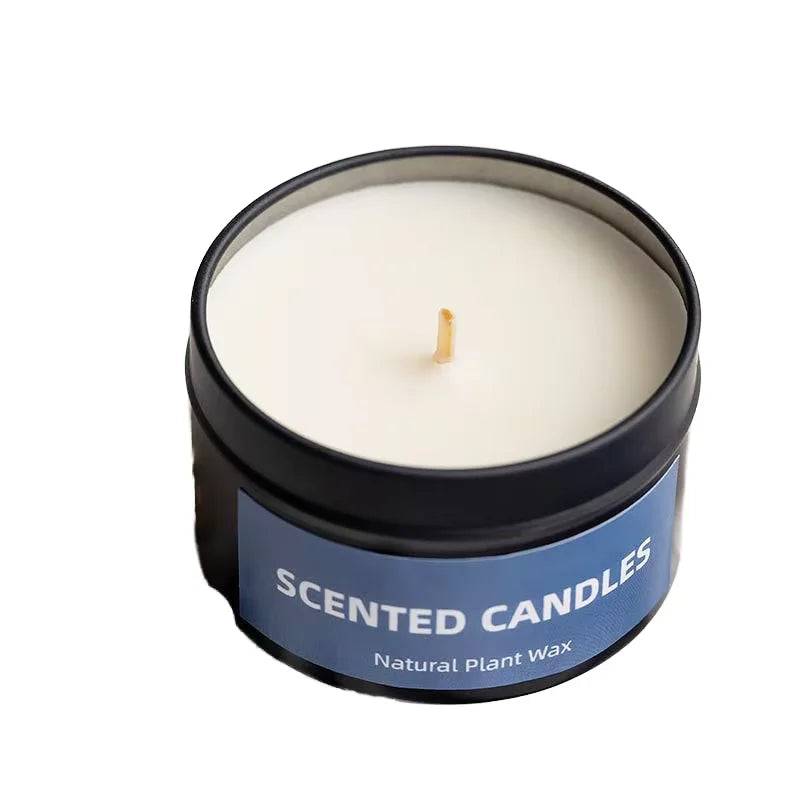 Handmade Modern Small Size Metal Round Can Tin Soy Wax Scented Candles for Home Decor Gift