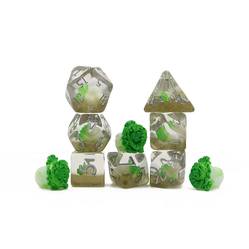 16mm Dice Set Rpg Custom Dice Set Polyhedral Dnd Resin Cabbage Dice