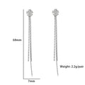 Long Wire Dangle Earring 925 Jewelry Sterling Silver Joyas De Plata 925 Fine Jewelry Earrings