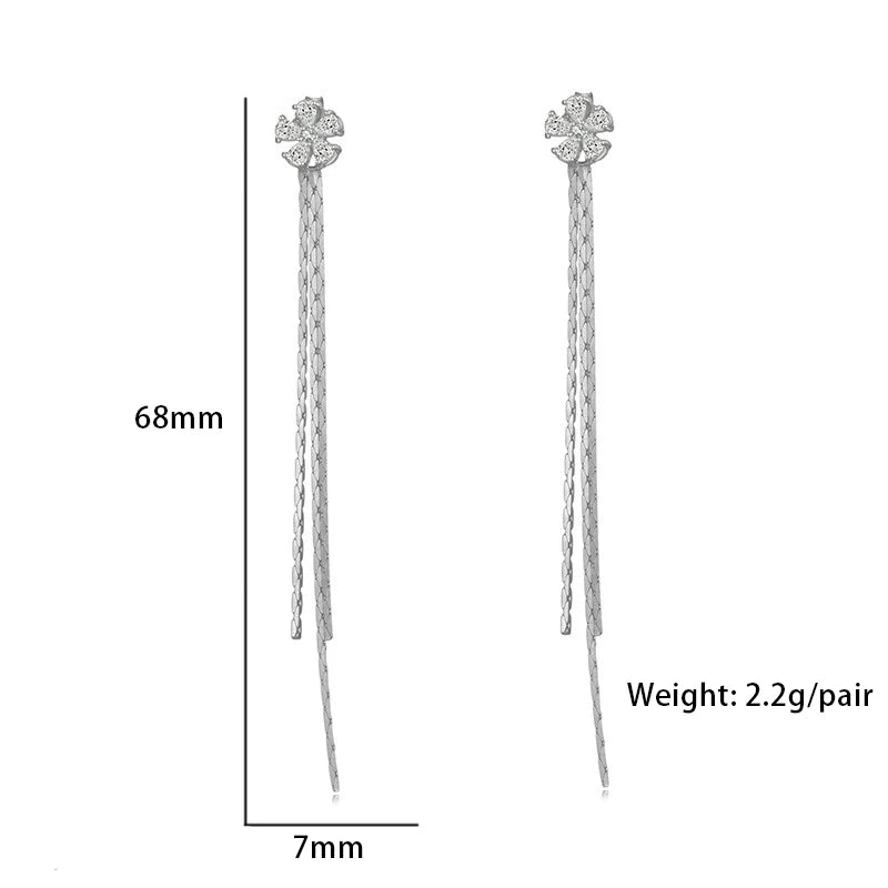 Long Wire Dangle Earring 925 Jewelry Sterling Silver Joyas De Plata 925 Fine Jewelry Earrings
