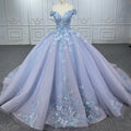 Jancember 6530 Elegant Blue Quinceanera Evening Dress off Shoulder Ball Gown Appliques Embroidery Maternity Style for Partie