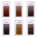 Wholesale Color Eyelash Glitter Lash Kits Custom Eyelash Tray Lashes Private Label Colorful Lash Extensions for Blue Green