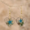 Fashion Heart Drop Shape Ocean Series Resin Jewelry Earring for Women Real Sea Starfish Earrings
