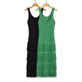 Solid Color Slim Casual Sleeveless Elegant Tassel Maxi Ladies Long Dresses Women