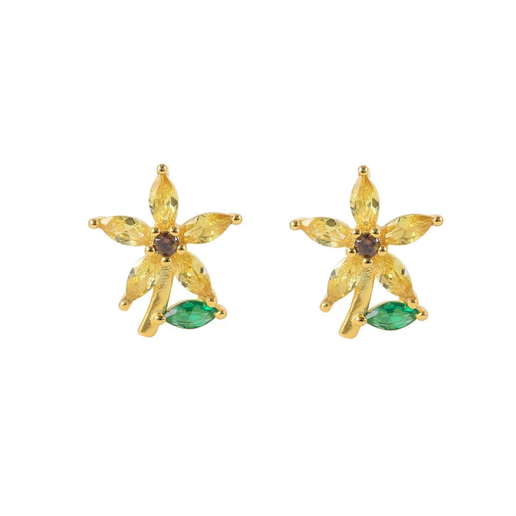 Personality Star Shape Zirconia Stone Earring Fashion Gold-Plated Cute Earrings
