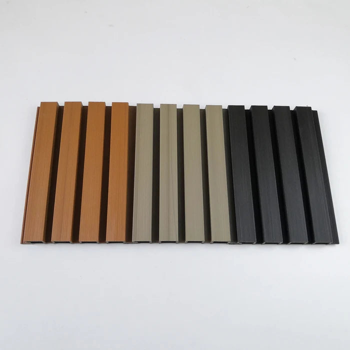 High Quality Solid Wood Fluted Wall Panel Exterior Wpc Outdoor Vinyl Siding for House Revestimiento Grille Decoration Paneling