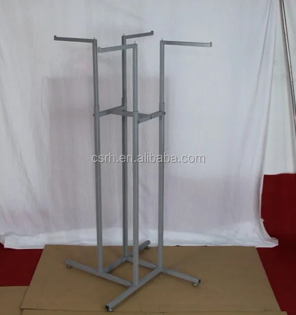 RH-GR-FF1 560*560*1800mm Four Feet Garment Display Rack with Four Poles