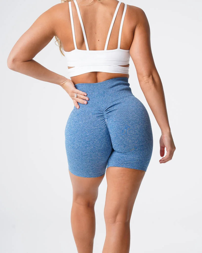High-Waist Breathable Gym Scrunch Butt Shorts Seamless Yoga Tummy Control Biker Sports Shorts in Bright Colors Solid Pattern