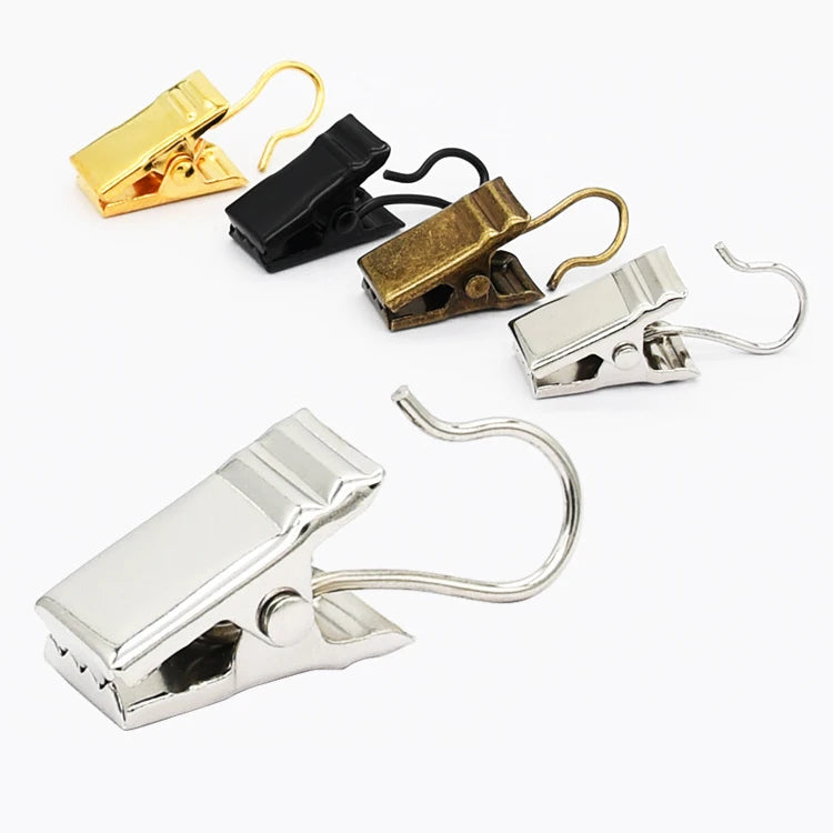 Premium 30 Pack Small Heavy Duty Hook Clip Set Curtain Metal Drapery Clips for Home Photos Art Craft Display Decoration