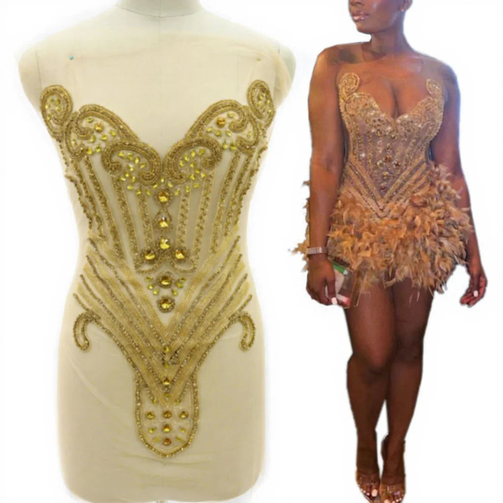 WDP-398 Hot Selling Rhinestone Back Bodice Applique Prom Dresses for Women Evening Party