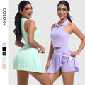 Custom Womens Clothing Yoga Sets Tank Tops for Women Tennis Wear Skirt Set Golf Dress Pleated Skirt Gym Fitness Sportswear
