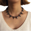 Exaggerated Gold Plated Bullet Y2K Statement Necklace Punk Style Link Chain Rivet Choker for Girls Christian Jewelry Gift