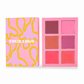 Custom Logo Private Label Vegan Bronzer Pink Eyehsadow Make up Highlighter Contour Powder Blush Palette