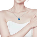 Fashion Jewelry 925 Sterling Silver 3A Zircon Blue Moon Chokers Necklace
