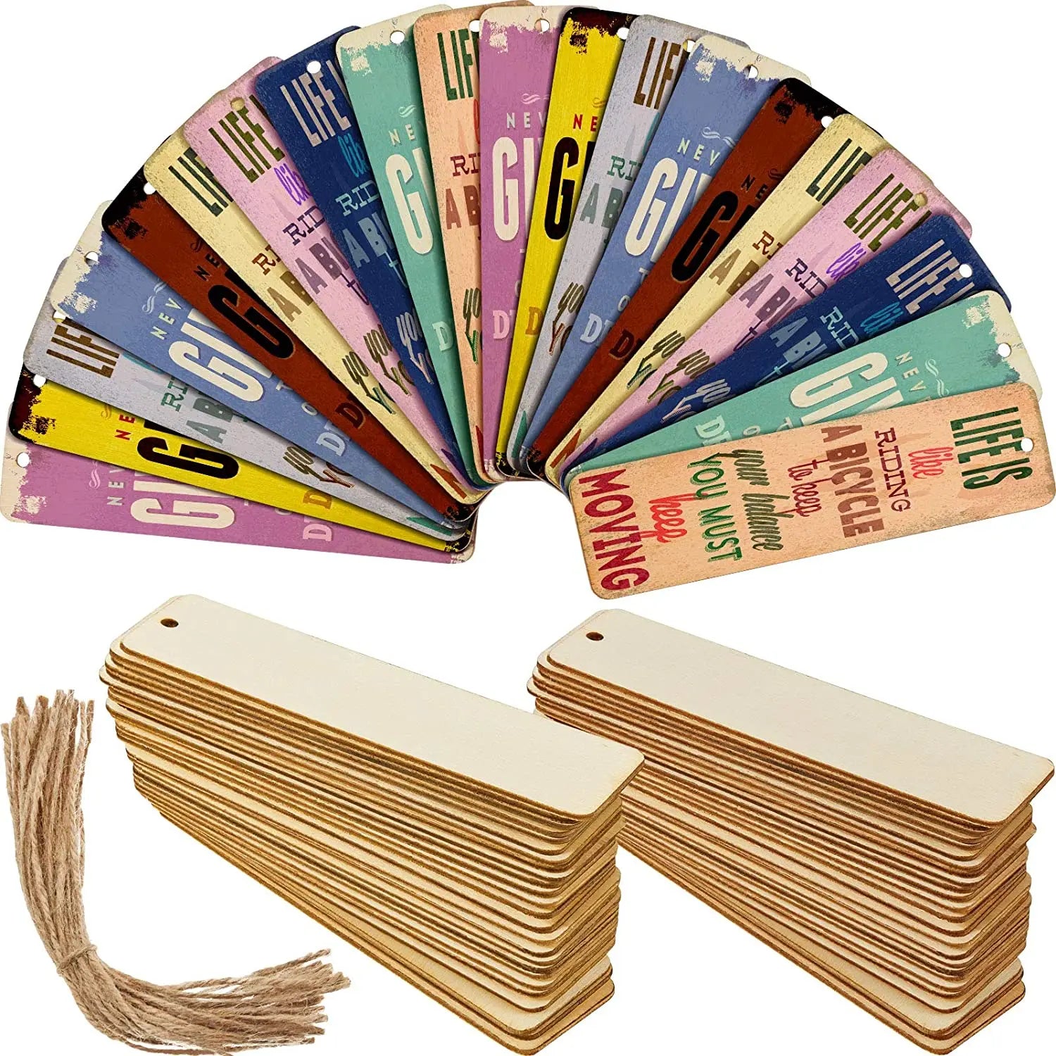 Wood Bookmark DIY Blank Hanging Creative Wood Unfinished Wood Hanging Tags.