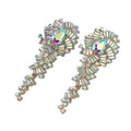 Cross-border Exaggerated AB Rhinestone Inlaid Long Drop Earrings Banquet Red Carpet Earrings Light Luxury Drop Dangle Earrings