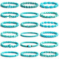 Boho Style 36 Design Men Women Natural Stones Stretch Beaded Bracelet Semi-Precious Elastic Bracelet Turquoise Stone Bracelet