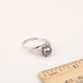 R030593 DIY 6-8mm Natural Freshwater Pearl Ring Accessory 925 Sterling Silver Adjustable Size Engagement Jewelry Ring for Women