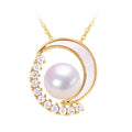 Wholesale 18K Gold Plated Sea Shell Star Moon Pearl Pendant Natural Freshwater Pearl Necklace Jewelry