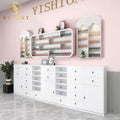 Modern Wood Nail Polish Rack Wall Mounted Display Stand Cosmetic Shelf Multi-Purpose for Mall Apartment Use