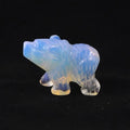 Diy Wholesale Natural Carved Crystals Healing Stones White Jade Bear Statue Craft Decor