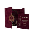 Wholesale New Design Red and Gold Vintage Clear Acrylic Invitations Custom Colors Luxury Velvet Handmade Wedding Invitation Card