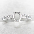 Sterling Silver 4*6/5*7/6*8/7*9mm Semi Mount Ring Empty Frame Blank Support Setting S925 Base Without Center Stone for DIY Inlay