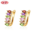 Hot Selling 2022 Diamond Cluster Mix Colors White pink Cubic Zirconia Fancy baguette Thick Huggie Earrings Girls Women