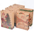 New Design Custom Different Patterns Colorful Christmas Brown Paper Gift Bags
