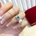 P1554 10-11mm DIY Natural  Freshwater Pearl Charm Pendant Necklace Accessory 925 Sterling Silver Jewelry for Women Without Chain