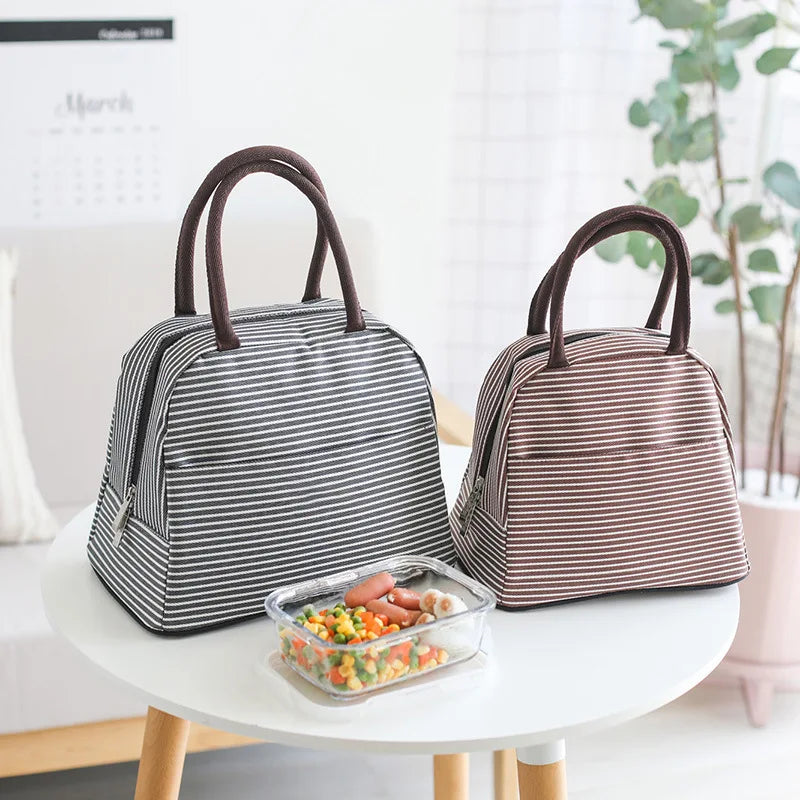 Collapsible Reusable Insulated Lunch Bag Cooler Box Tote Work Picnic or Travel With Front Pocket Zipper Closure for Woman Men