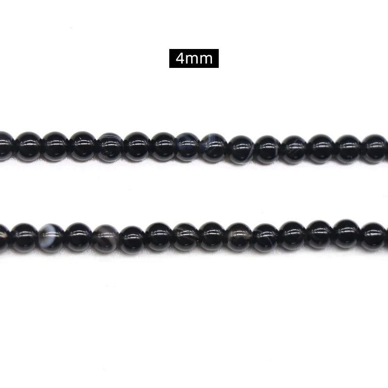 DIY 100% Reliable Semi-stone crystal ball beads black striped agate 10mm in wholesale price