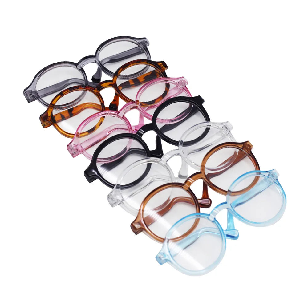 Doll Sunglasses 4.5cm 6.5cm 9cm Transparent Plastic Glasses for Dolls Dressing Accessories