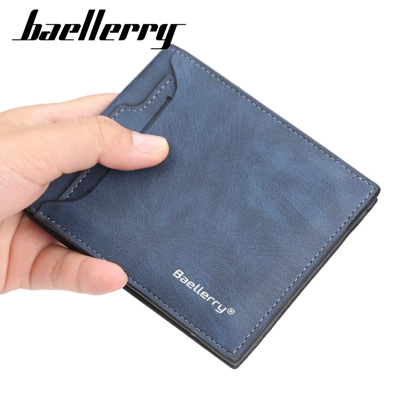 Wholesale Custom New Fashion Men Wallets Short Design Male Purse with Open Closure Slim Polyester Lining