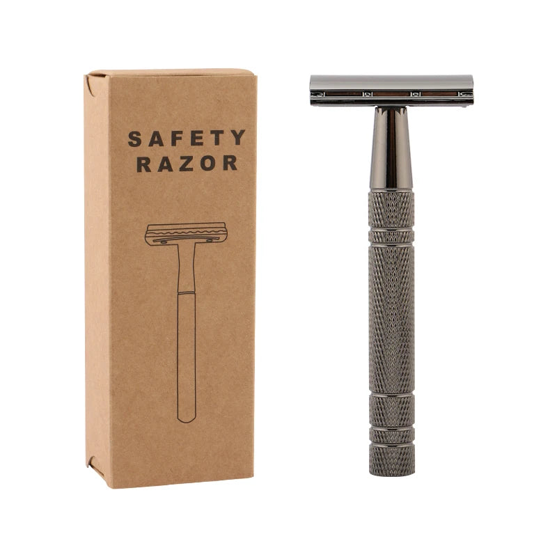 Metal Safety Razor Classical 3 Pieces Double Edge Blade Hair Removal Aluminum Handle