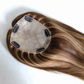Handmade Ready Ship Silk Top Base PU Color 1B 2 4 6 60 4 Highlight 27 Black Brown Blonde Human Hair Wiglet Piece Women Topper