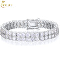 Femme Pass Diamond Tester 2 Rows 3mm 4mm 5mm VVS Moissanite 18K White Gold Plated 925 Sterling Silver Tennis Bracelet for Men