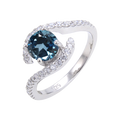 Abiding Rings Wedding 925 Sterling Silver Minimalist Rings Fashion Jewellery Natural London Blue Topaz Marriage Pretty Rings