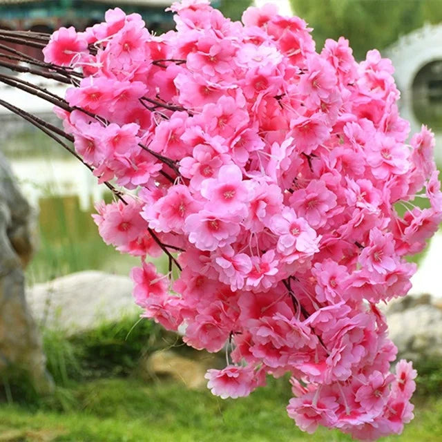 Hot Sale Silk Sakura Flower Artificial Cherry Blossom Branches for Wedding Decor