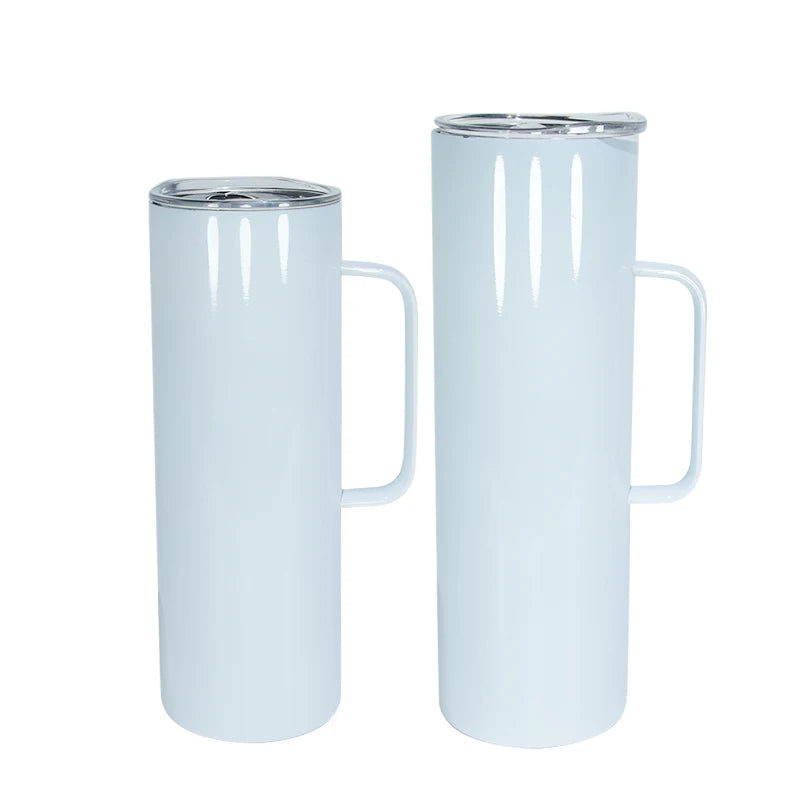 20oz 30oz Straight Sublimation Blanks Stainless Steel Tumbler Double Wall Coffee Mug Straight Skinny Tumbler With Handle