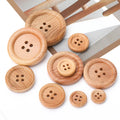 In Stock Custom Engraved 4-Hole Wood Button Fashion Wooden Button for Clothes