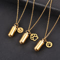2023 Cremation Pendant for Dog Ashes Pet Paw Print Memorial Ashes Necklace Stainless Steel Necklace for Pet Memory Necklace
