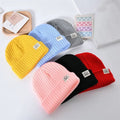 Wholesale Designer Warm Winter Knitted acrylic Beanie for Kids Fashion Private Label 3D Embroidered Letters Letter Pattern
