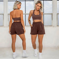 12 Years Factory Experience New Design Popular Influencer love Sexy Neck Sports Bra and Sports Shorts Activewear Set