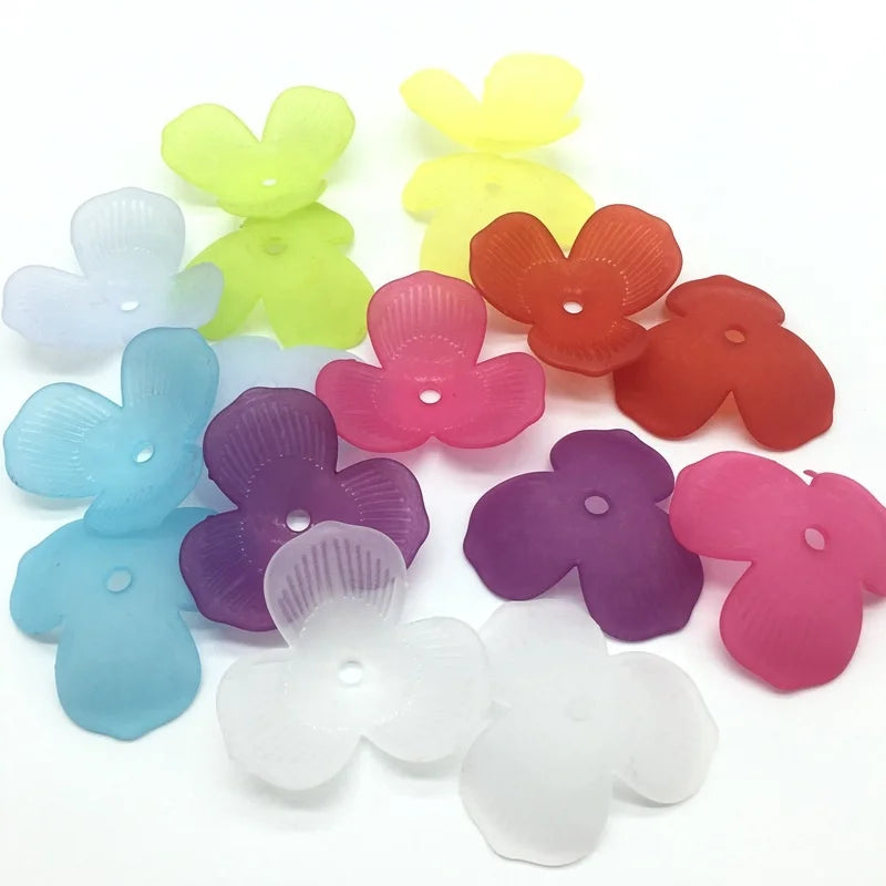 Petal Flower Loose Plastic Beads for DIY Earrings Necklace Accessories Jewelry Making