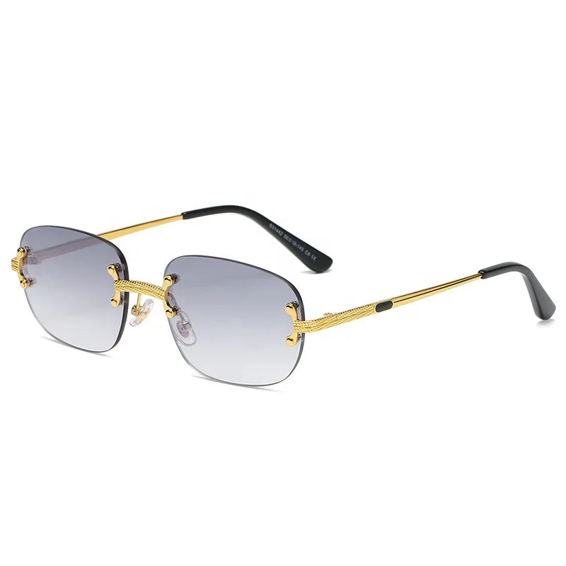 Rimless Sunglasses Small Colorful Lens Sunglasses Polarized Sunglasses for Women and Mens