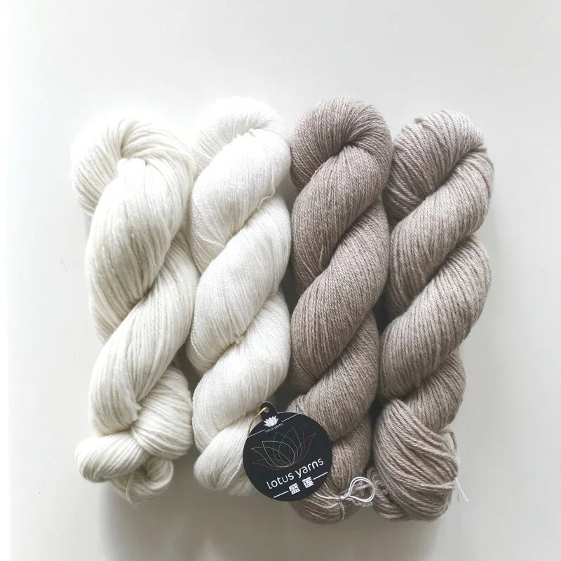 Lotus Yarns Undyed Pure Cashmere 2ply/4ply/8ply  Lace/Fingering/DK/Aran Weight Hand Knitting Yarn for Hand Dye