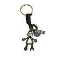 Birthday Party Favor Joints Robot Keychain Metal Leather Keyrings Charm Pendant Wedding Christmas Present for Dad Boyfriend Son
