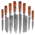 8-Piece Forged VG10 Damascus Steel Kitchen Knife Set Chef Slicing Santoku Boning Utility Paring Knife Metal Material
