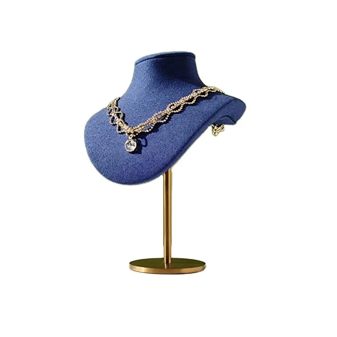 Necklace Display Stand Jewelry Bust Easel Display Holder Metal Gold Neck Hanger for Retail Show